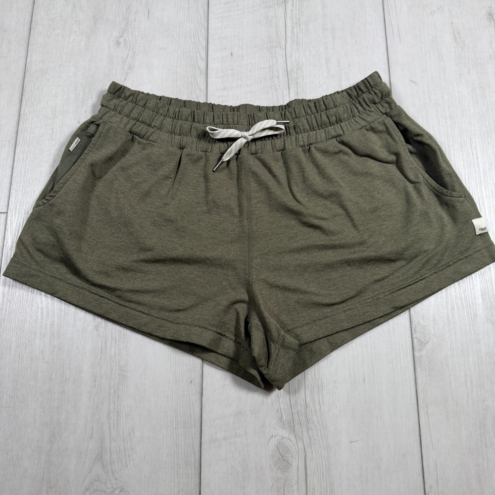 Vuori Women's Small Green Halo Performance Shorts Elastic Waist Drawstring